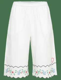 Stella Nova Coloured Embroidered Oversized Shor - Casual shorts OFF WHITE Clearance