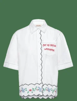 Stella Nova Coloured Embroidered Oversized Shir - Kortärmade skjortor OFF WHITE New