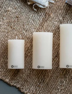 Kunstindustrien Coloured Handcrafted pillar Candle - Blockljus OFF-WHITE Discount