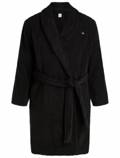 Calvin Klein COMFORT FRENCH TERRY ROBE - Morgonrock BLACK Outlet