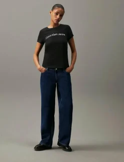 Calvin Klein Jeans CORE INSTIT LOGO SLIM FIT TEE - T-shirts CK BLACK New