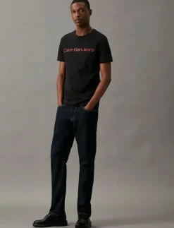Calvin Klein Jeans CORE INSTITUTIONAL LOGO SLIM TEE - Kortärmad t-shirt CK BLACK SALSA