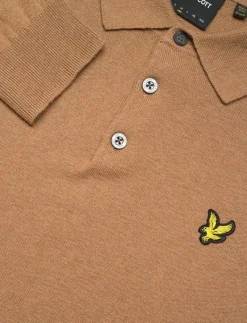 Cotton Merino Long Sleeve Knitted Polo - Stickade pikéer|Lyle & Scott Discount
