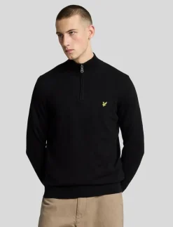 Cotton Merino Quarter Zip Jumper - Stickat|Lyle & Scott Clearance