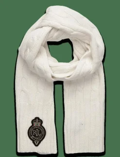 Crest-Patch Cable-Knit Scarf - Halsdukar|Lauren Ralph Lauren New