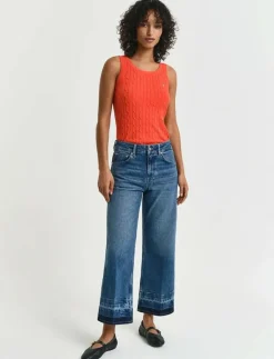 CROPPED FLARE HEM DETAIL JEANS - Utsvängda jeans|GANT Online