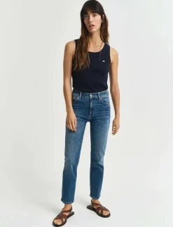CROPPED SLIM STRETCH JEANS - Slim jeans|GANT Outlet