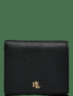 Lauren Ralph Lauren Crosshatch Leather Compact Wallet - Plånböcker BLACK Sale