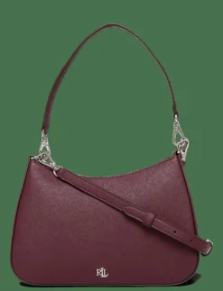 Lauren Ralph Lauren Crosshatch Leather Medium Danni Bag - Handväskor DARK GARNET Outlet