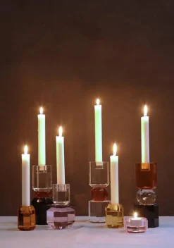 C'est Bon Crystal candle holder - Dekoration PINK/GREY/CLEAR Hot