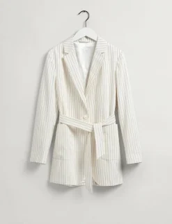 GANT D2. PINSTRIPE BELTED BLAZER - Kavajer med skärp LINEN Discount