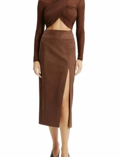 DANTE VEGAN SUEDE MIDI SKIRT - Midi kjolar|Bardot Discount