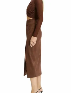 DANTE VEGAN SUEDE MIDI SKIRT - Midi kjolar|Bardot Discount
