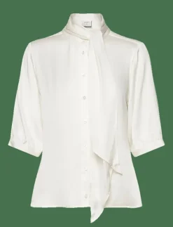 -Vaila silk scarf bow blouse - Kortärmade blusar|Dante6 Discount