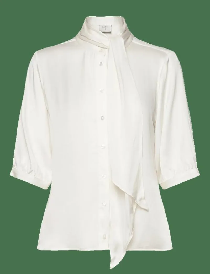 -Vaila silk scarf bow blouse - Kortärmade blusar|Dante6 Discount