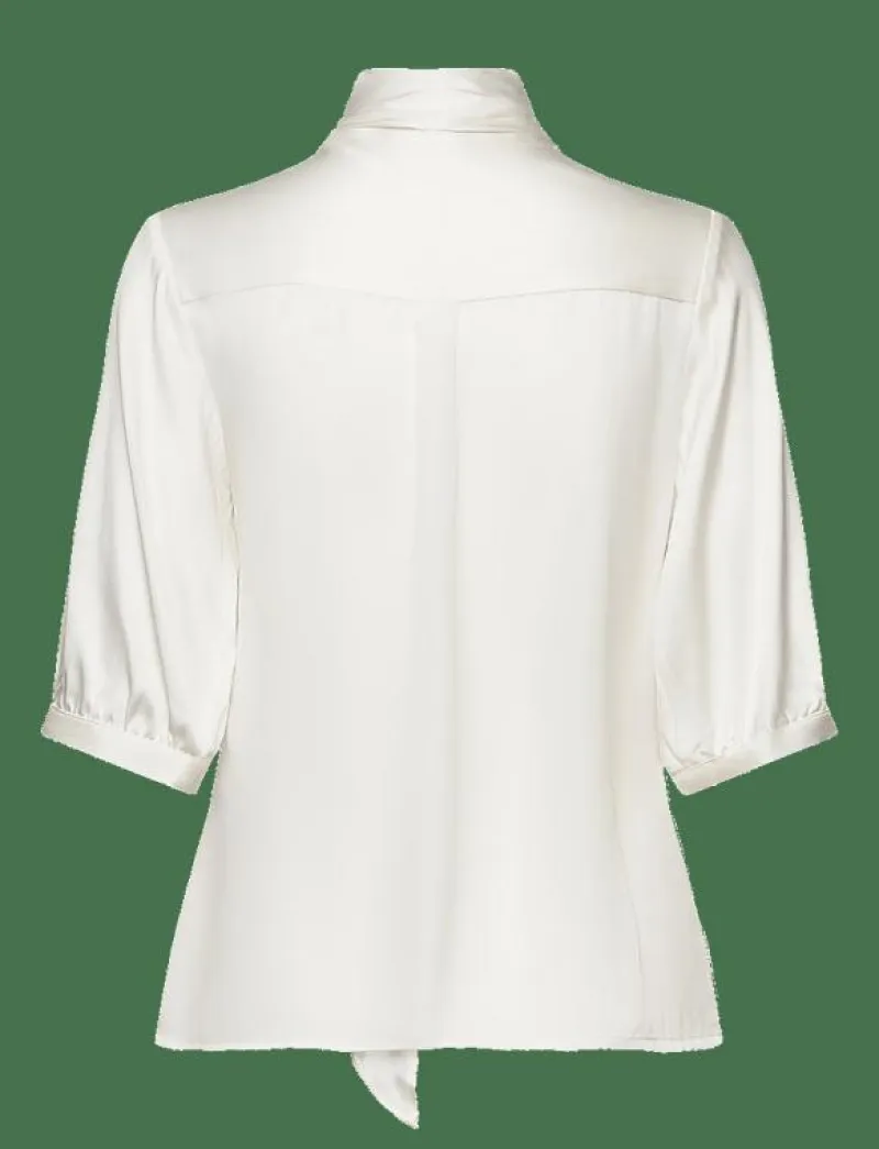 -Vaila silk scarf bow blouse - Kortärmade blusar|Dante6 Discount