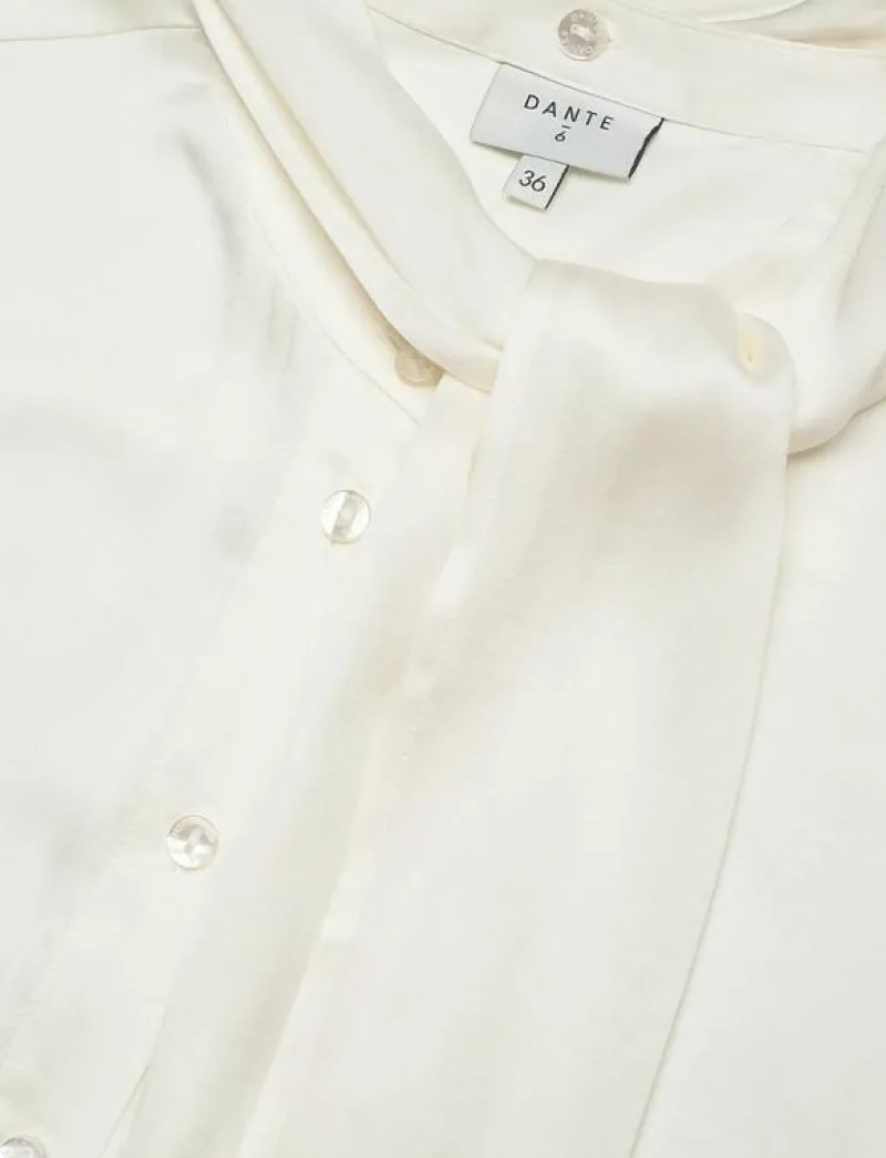 -Vaila silk scarf bow blouse - Kortärmade blusar|Dante6 Discount