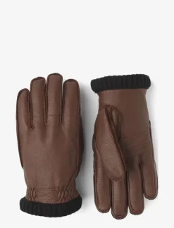 Hestra Deerskin Primaloft Rib Black - Fingervantar CHOCOLATE Clearance