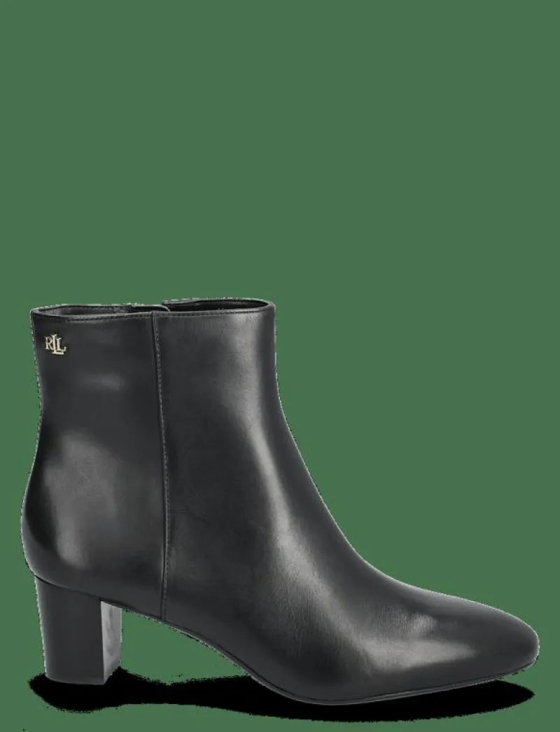 Demi Burnished Leather Bootie - Ankelboots med klack|Lauren Ralph Lauren Sale