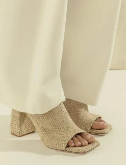 DEAR FRANCES DERI MULE - Mules med klack SEAGRASS Clearance