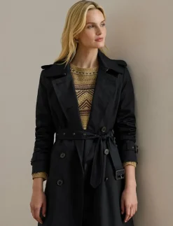 Double-Breasted Belted Trench Coat - Trenchcoats|Lauren Ralph Lauren Best