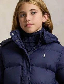 Ralph Lauren Kids Down Hooded Jacket - Dunjackor & fodrade jackor NEWPORT NAVY W WH Best