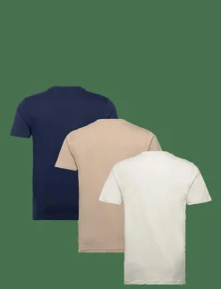 Denim Project DP 3 PACK T-SHIRTS - Kortärmad t-shirt GLACIGREY/PURCASHMER/PEGEANBLU New