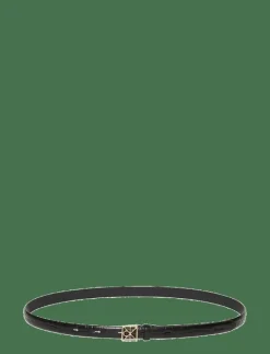 Calvin Klein EMBLEM CROC 15MM REV BELT - Skärp BLACKANTIQUE LIGHT GOLD Hot