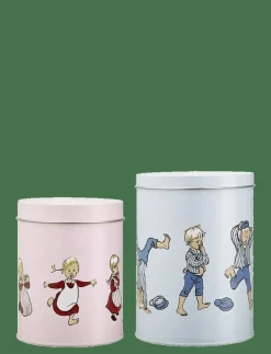 Muurla Emil plåtburkar Emil och Ida set om 2 st - Förvaringsburkar BLUE/PINK New