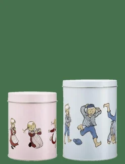 Muurla Emil plåtburkar Emil och Ida set om 2 st - Förvaringsburkar BLUE/PINK New