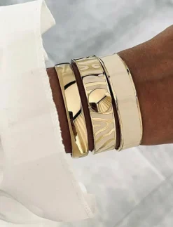 Bud to rose Envy Enamel Bangle Brown/Gold - Bangles IVORY/GOLD Sale