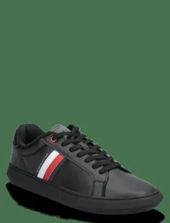 Tommy Hilfiger ESSENTIAL LEATHER CUPSOLE - Låga sneakers TRIPLE BLACK New
