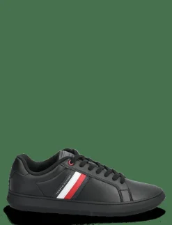 Tommy Hilfiger ESSENTIAL LEATHER CUPSOLE - Låga sneakers TRIPLE BLACK New