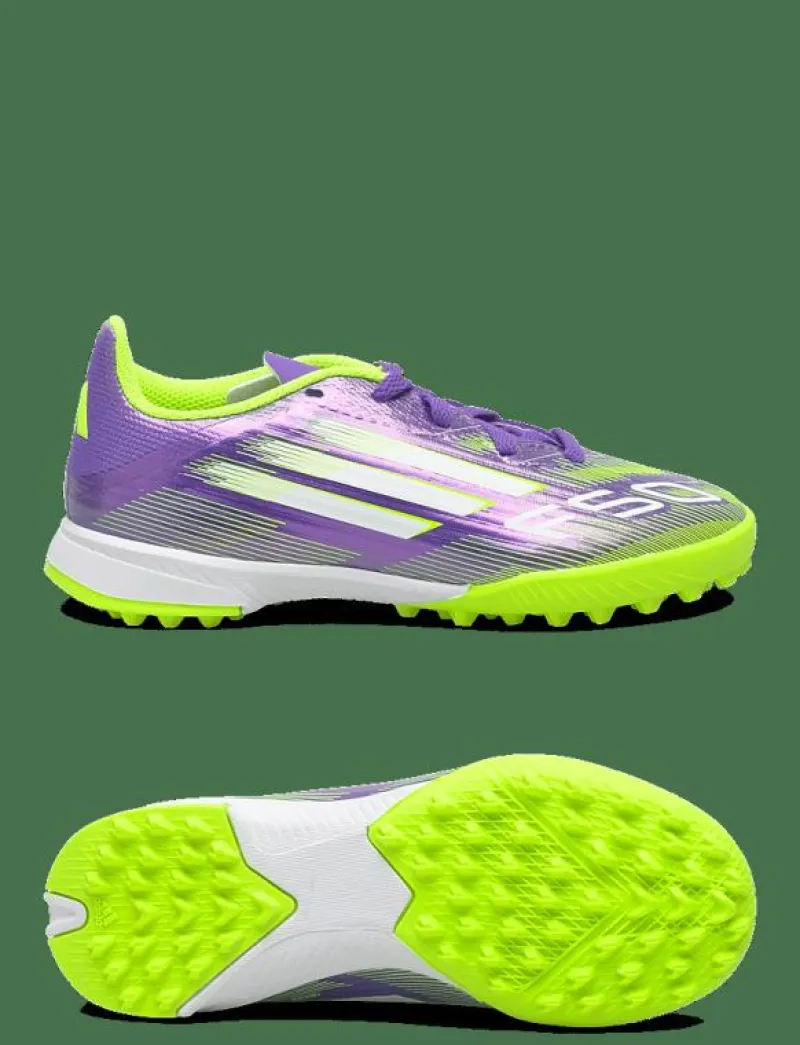 adidas Performance F50 LEAGUE TF J - Fotbollsskor PURRUS/FTWWHT/LUCLEM