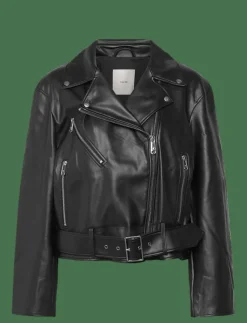 Calvin Klein Jeans FAUX LEATHER MOTO JACKET W/BELT - Skinnjackor BLACK BEAUTY
