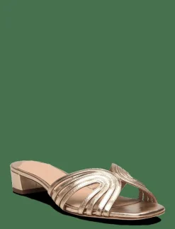 Lauren Ralph Lauren Fay Metallic Leather Multistrap Sandal - Platta mules PLATINUM Hot