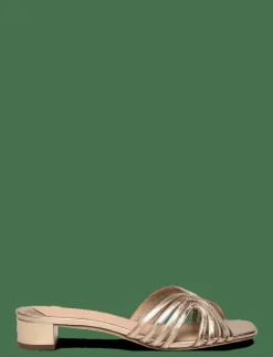 Lauren Ralph Lauren Fay Metallic Leather Multistrap Sandal - Platta mules PLATINUM Hot