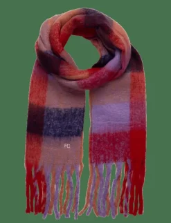 French Connection FC FLUFFY CHECK SCARF - Halsdukar MULTI RED Online