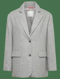 Naja Lauf FEODORA JACKET SOFT HERRINGBONE - Enkelknäppta kavajer LIGHT GREY Discount