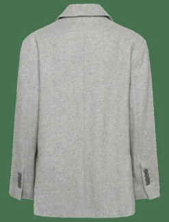 Naja Lauf FEODORA JACKET SOFT HERRINGBONE - Enkelknäppta kavajer LIGHT GREY Discount