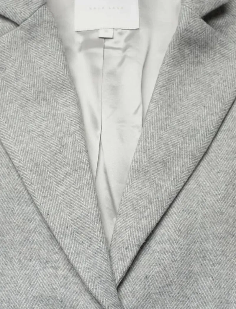 Naja Lauf FEODORA JACKET SOFT HERRINGBONE - Enkelknäppta kavajer LIGHT GREY Discount