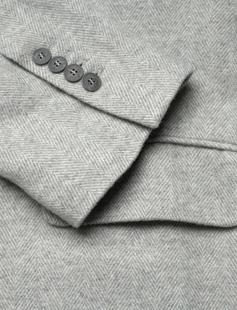 Naja Lauf FEODORA JACKET SOFT HERRINGBONE - Enkelknäppta kavajer LIGHT GREY Discount