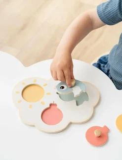 Done by Deer First peg puzzle Happy clouds - Träpussel COLOUR MIX Outlet