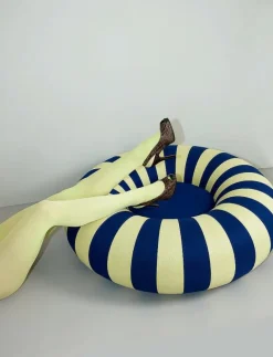 Studio About FLOAT - Sittpuffar DARK BLUE/YELLOW Outlet