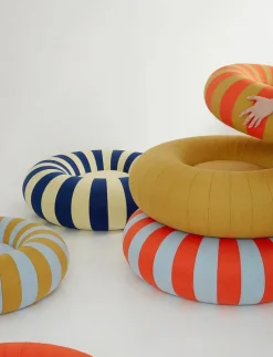 Studio About FLOAT - Sittpuffar DARK BLUE/YELLOW Outlet