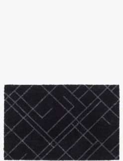 tica copenhagen Floormat polyamide, 60x40 cm, lines design - Dörrmattor BLACK/GREY