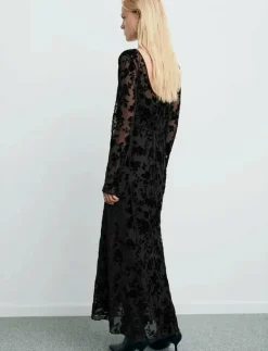 Floral jacquard dress with bell sleeves - Maxiklänningar|Mango New