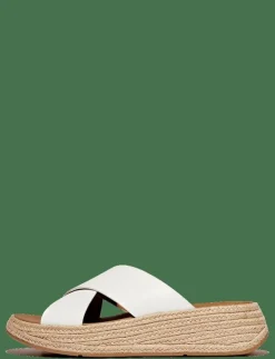 F-MODE ESPADRILLE LEATHER FLATFORM CROSS SLIDES - Kilklackar|FitFlop Clearance