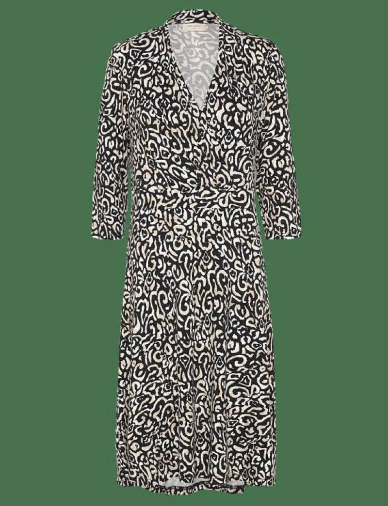 FREE/QUENT FQANNE-DRESS - Midiklänningar BLACK W. STAR OFF-WHITE New