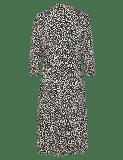 FREE/QUENT FQANNE-DRESS - Midiklänningar BLACK W. STAR OFF-WHITE New